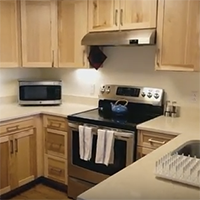 Kitchen of 2 Bedroom Den in an Independent Living apartment