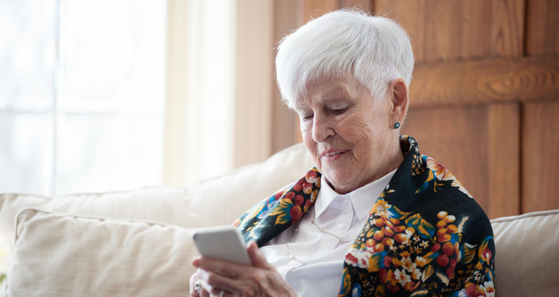 Woman using cell phone