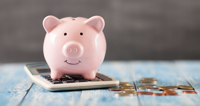 Piggy Bank with coins