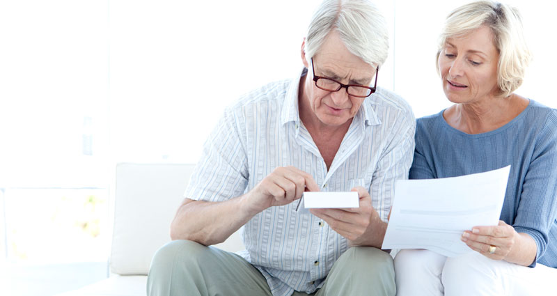 senior reviewing financials with advisor