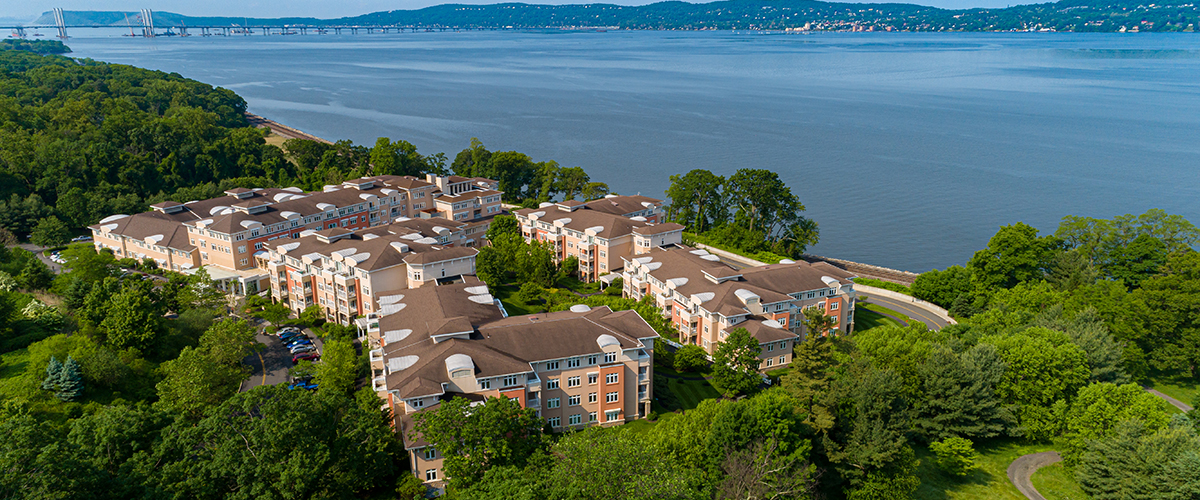 Aerial view of Kendal on Hudson with Hudson River