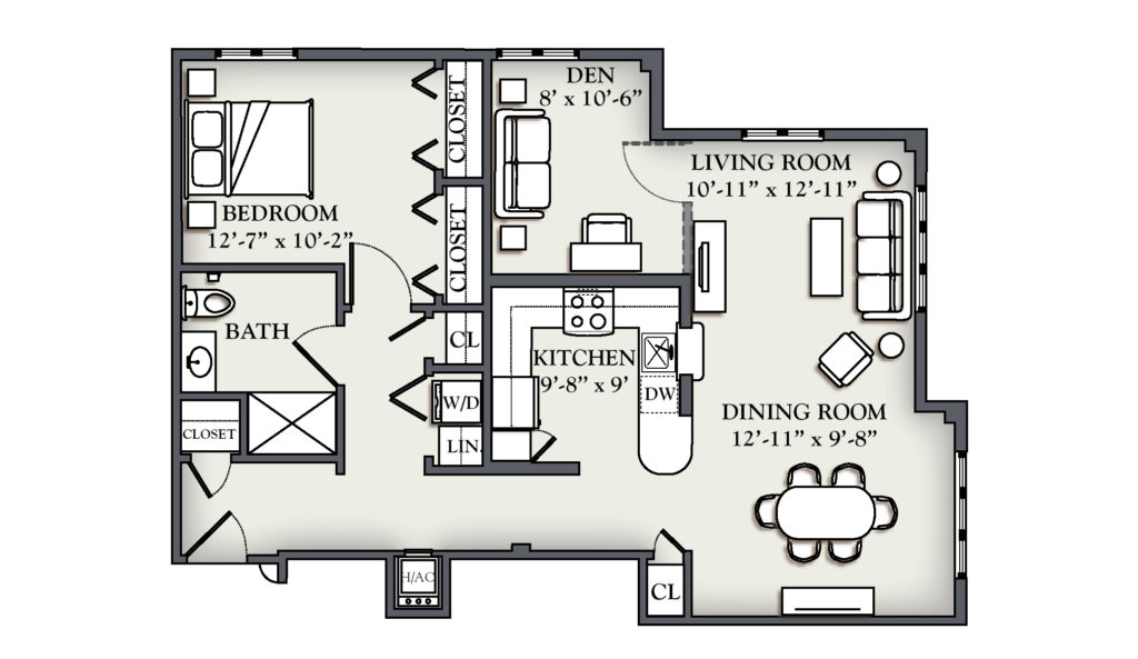 C6 One Bedroom + Den