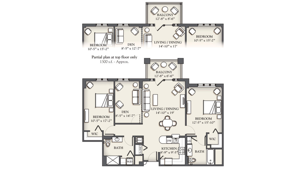 E2 Two Bedroom + Den