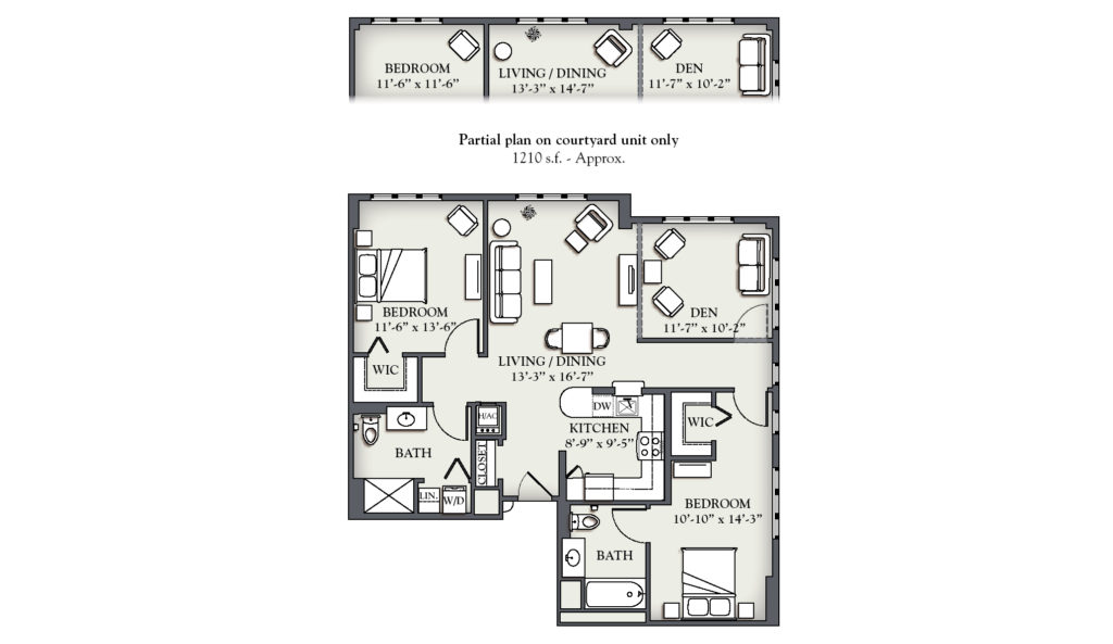 E3 Two Bedroom + Den