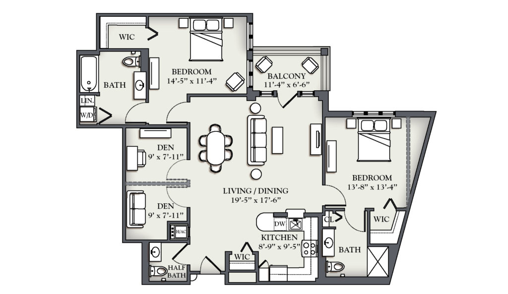 F4 Two Bedroom + Den