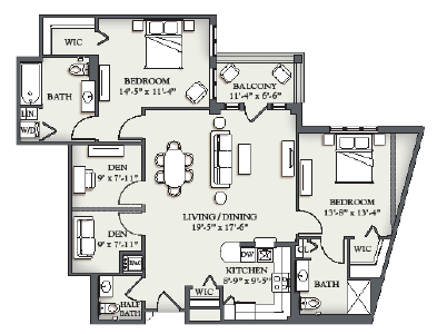 F4 Two Bedroom + Den
