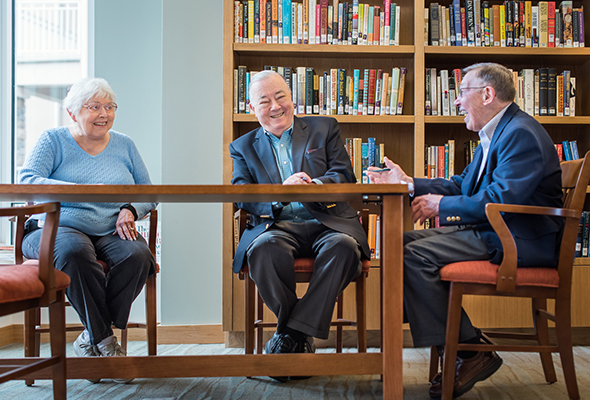 Residents in the library